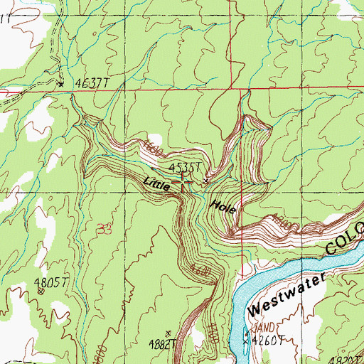 Topographic Map of Little Hole, UT