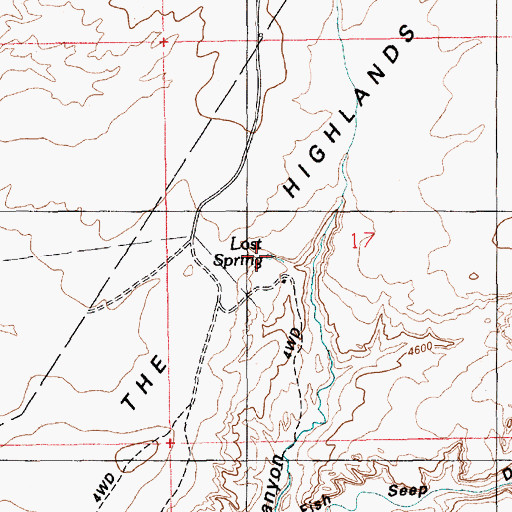 Topographic Map of Lost Spring, UT