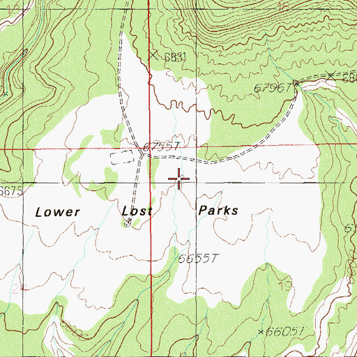 Topographic Map of Lower Lost Parks, UT