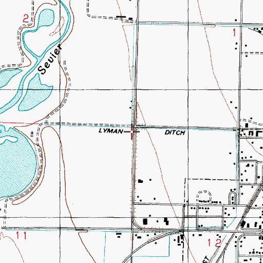 Topographic Map of Lyman Ditch, UT