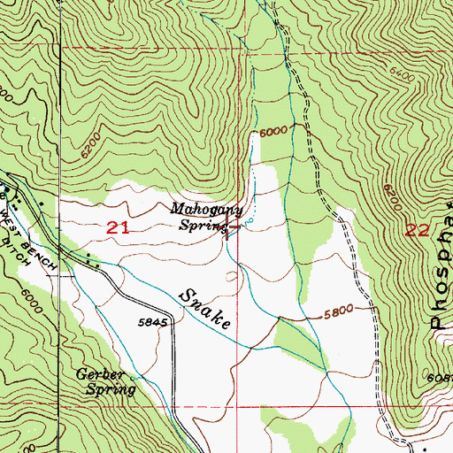 Topographic Map of Mahogany Spring, UT