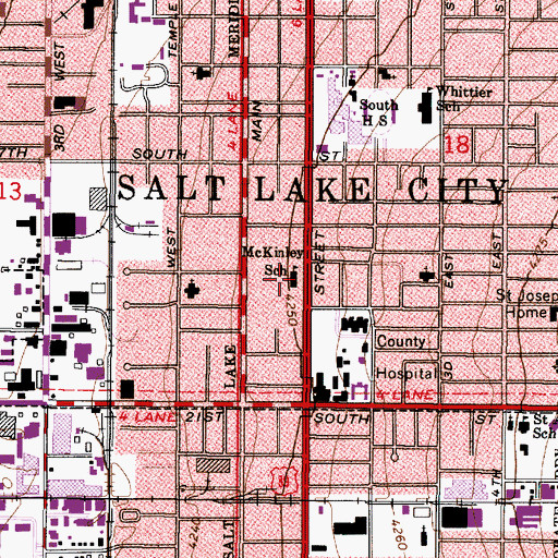 Topographic Map of McKinley School, UT
