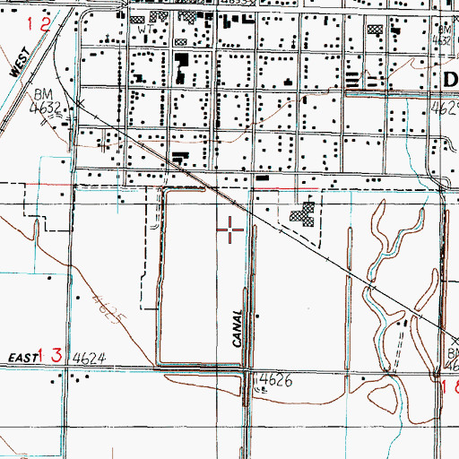 Topographic Map of Melville East Canal, UT