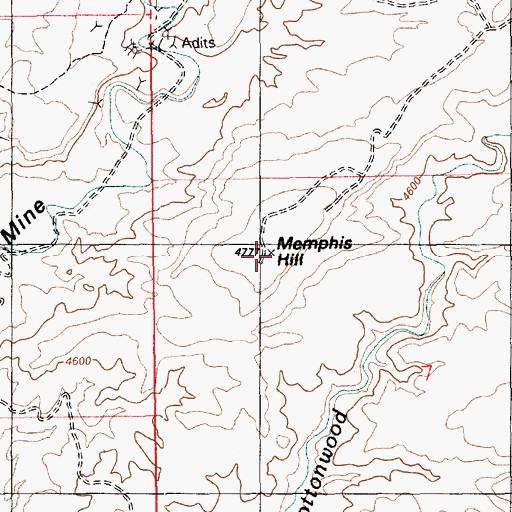 Topographic Map of Memphis Hill, UT