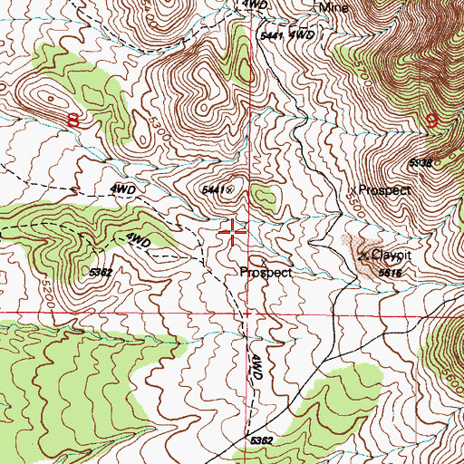 Topographic Map of Mercer Canyon, UT