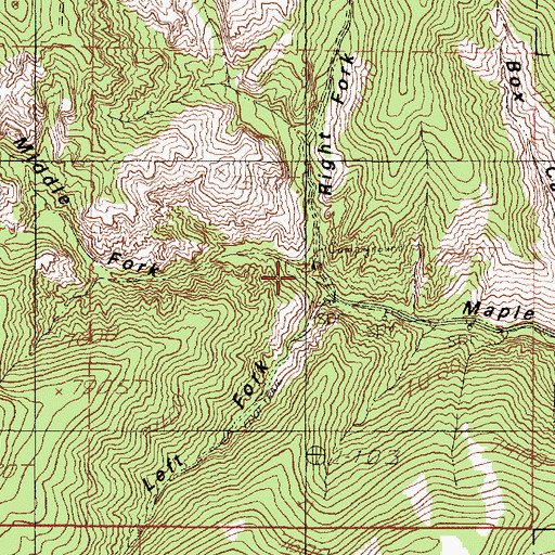 Topographic Map of Middle Fork Maple Canyon, UT