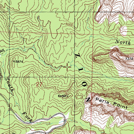 Topographic Map of Middle Fork Taylor Creek, UT