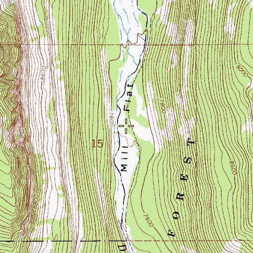 Topographic Map of Mill Flat, UT