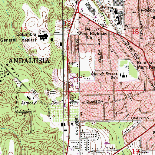 Topographic Map of Cooper Park, AL