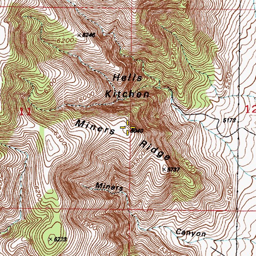 Topographic Map of Miners Ridge, UT