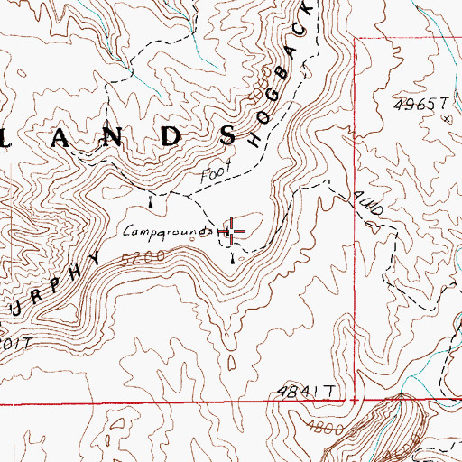 Topographic Map of Murphy Hogback, UT