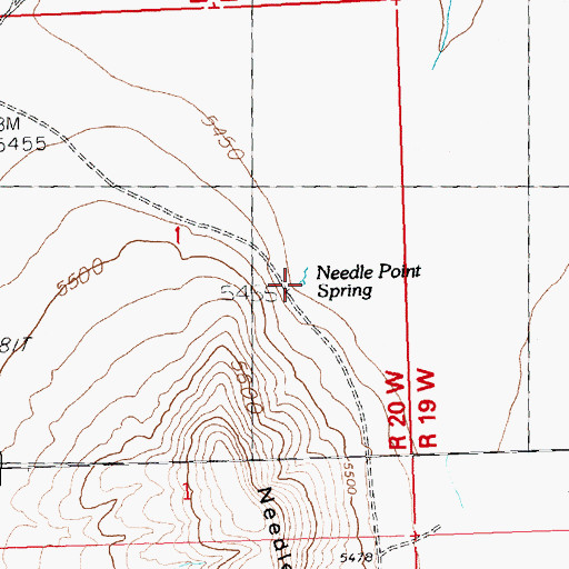 Topographic Map of Needle Point Spring, UT