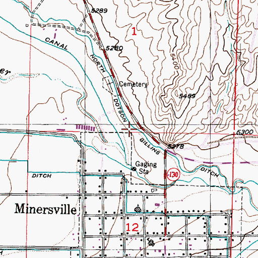 Topographic Map of North Dotson Gillins Ditch, UT