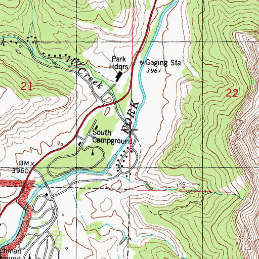 Topographic Map of Oak Creek, UT