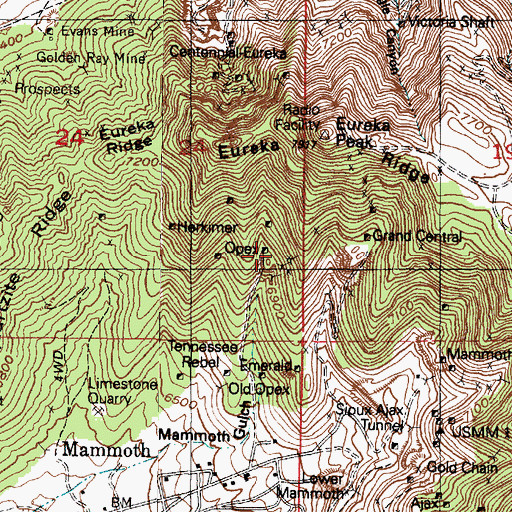 Topographic Map of Opex, UT