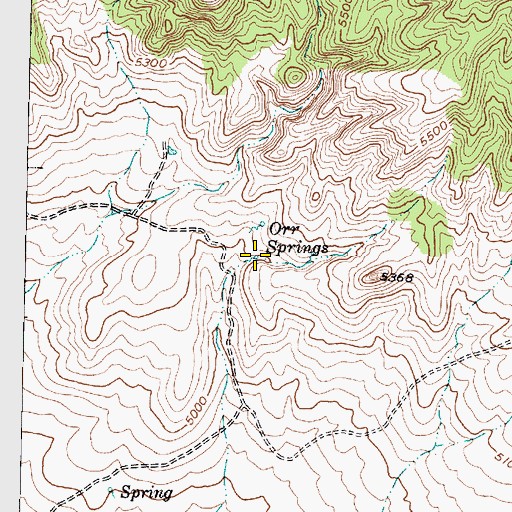 Topographic Map of Orr Springs, UT