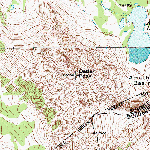 Topographic Map of Ostler Peak, UT