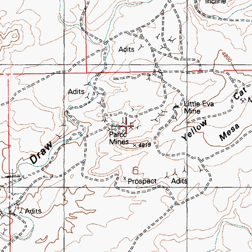 Topographic Map of Parco Mines, UT