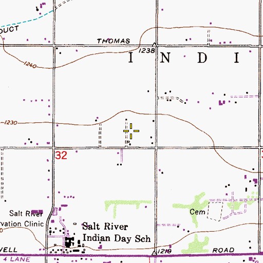 Topographic Map of Canal Ultimo (historical), AZ