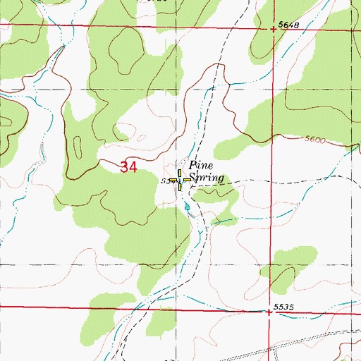 Topographic Map of Pine Spring, UT