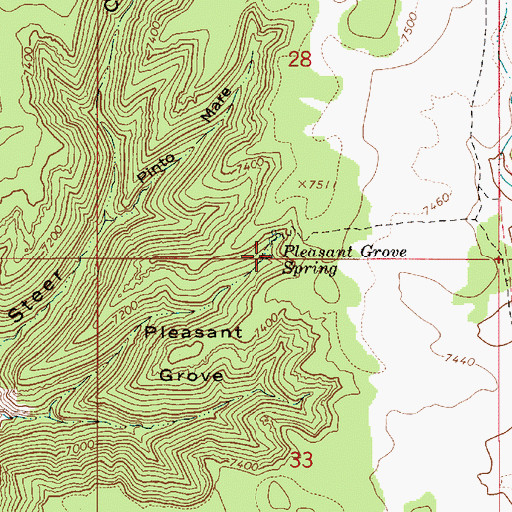 Topographic Map of Pleasant Grove Spring, UT
