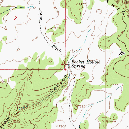 Topographic Map of Pocket Hollow Spring, UT