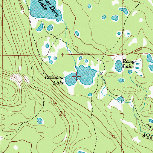 Topographic Map of Rainbow Lake, UT