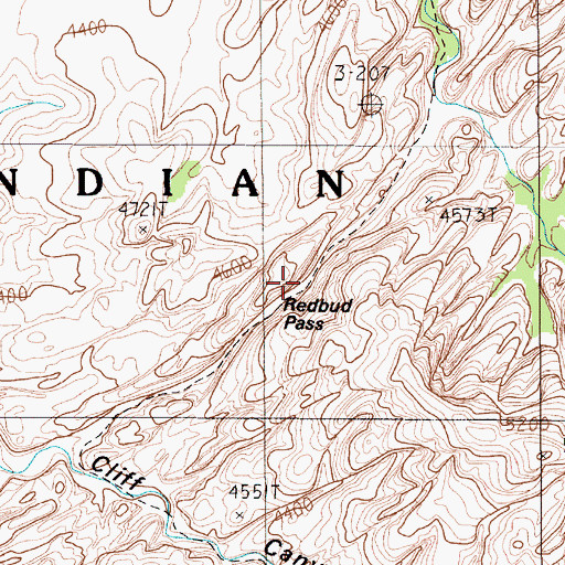 Topographic Map of Redbud Pass, UT
