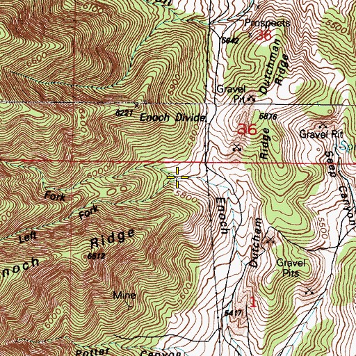 Topographic Map of Right Fork Enoch Canyon, UT