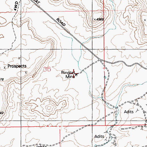 Topographic Map of Ringtail Mine, UT
