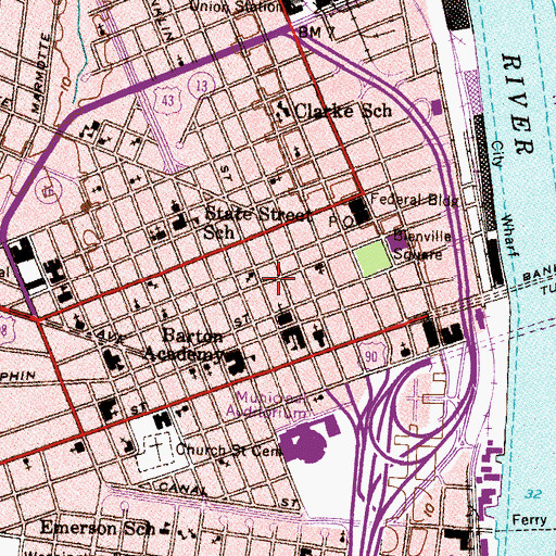 Topographic Map of Cathedral of the Scottish Rite, AL