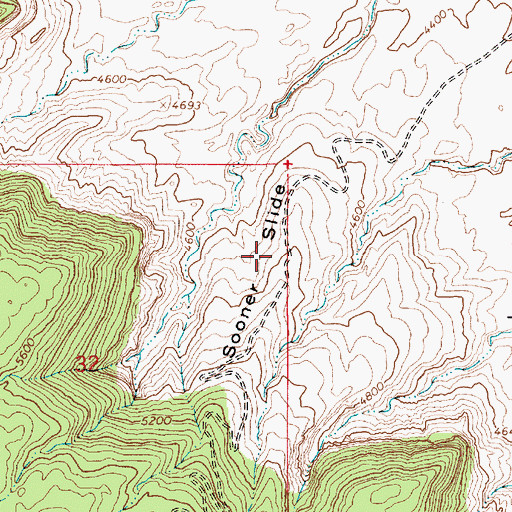 Topographic Map of Sooner Slide, UT