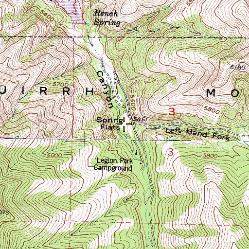 Topographic Map of Spring Flats, UT
