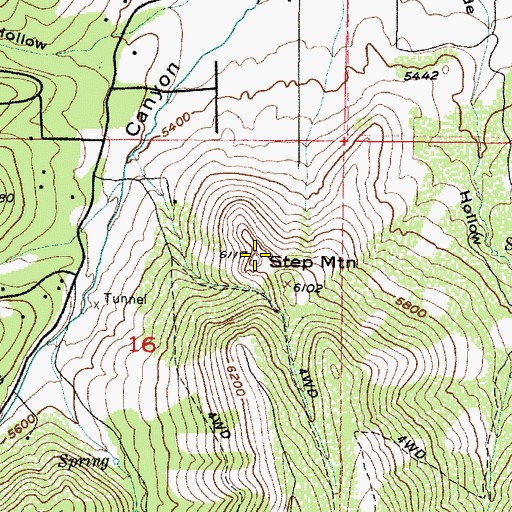 Topographic Map of Step Mountain, UT