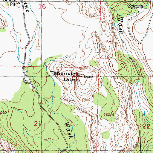 Topographic Map of Tabernacle Dome, UT