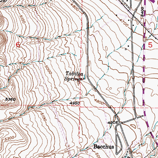 Topographic Map of Tabitha Springs, UT