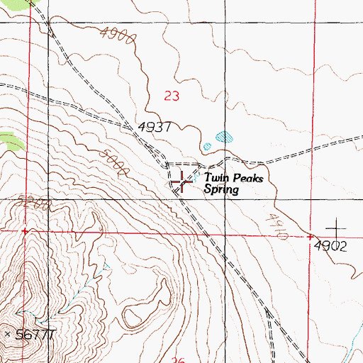Topographic Map of Twin Peaks Spring, UT