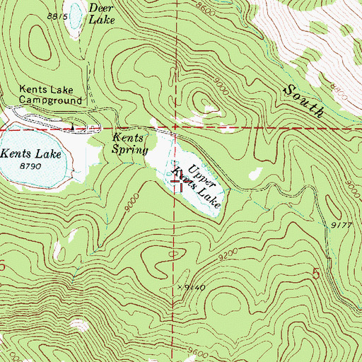 Topographic Map of Upper Kents Lake, UT