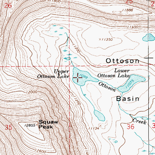 Topographic Map of Upper Ottoson Lake, UT