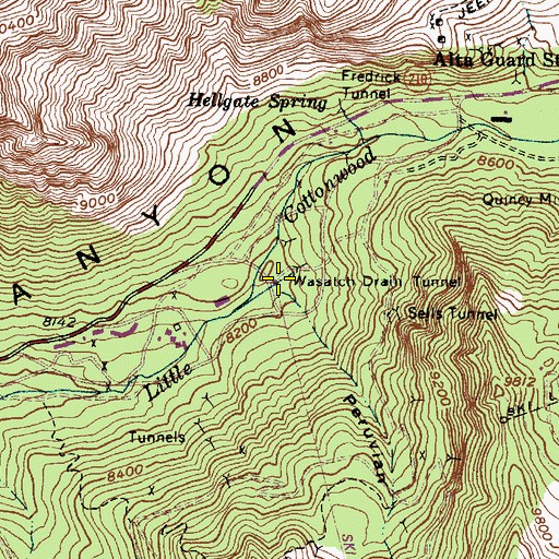 Topographic Map of Wasatch Drain Tunnel, UT