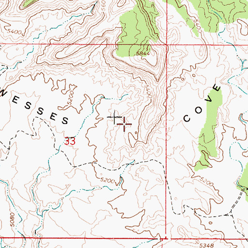 Topographic Map of Wesses Cove, UT