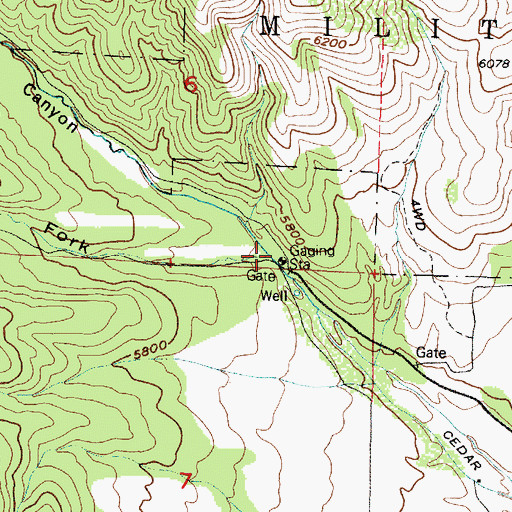 Topographic Map of West Canyon, UT