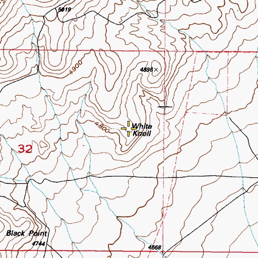 Topographic Map of White Knoll, UT