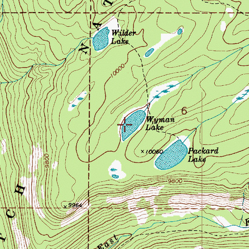 Topographic Map of Wyman Lake, UT