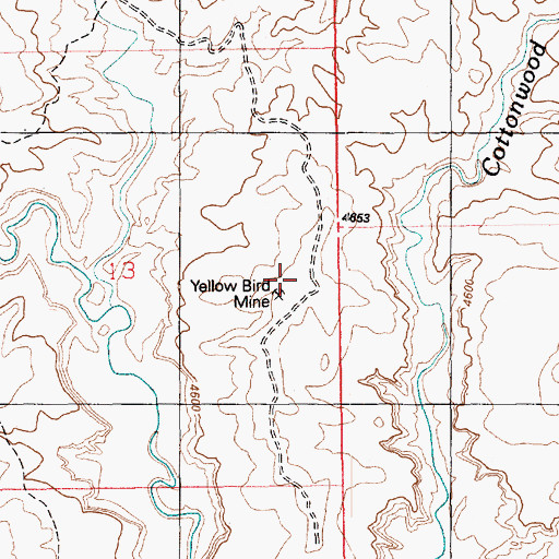 Topographic Map of Yellow Bird Mine, UT