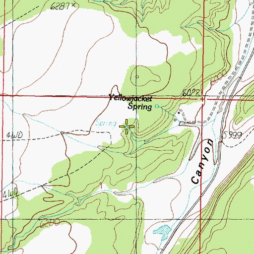 Topographic Map of Yellowjacket Spring, UT