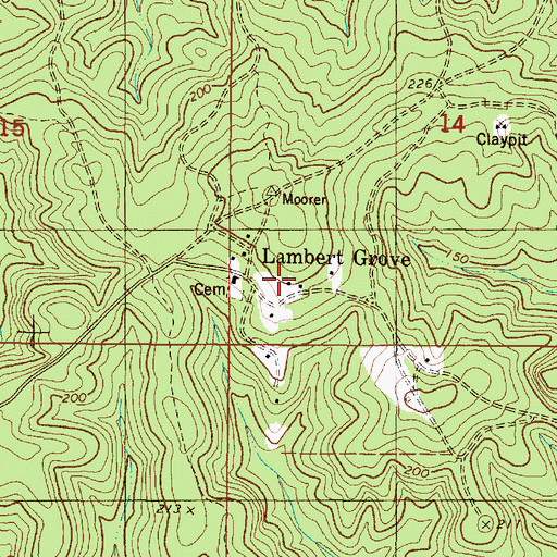 Topographic Map of Lambert Grove, AL