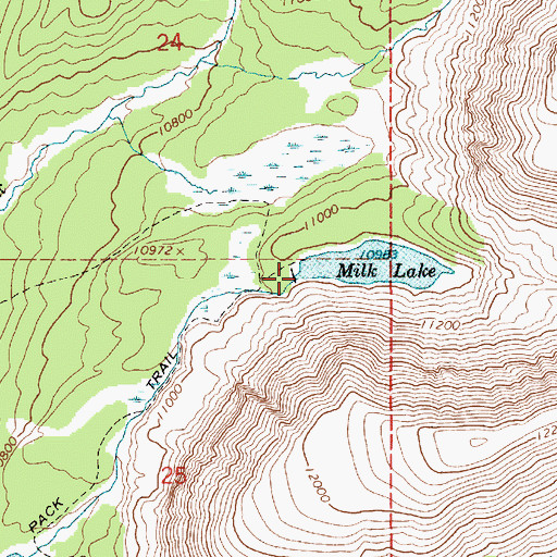 Topographic Map of Milk Lake Dam, UT