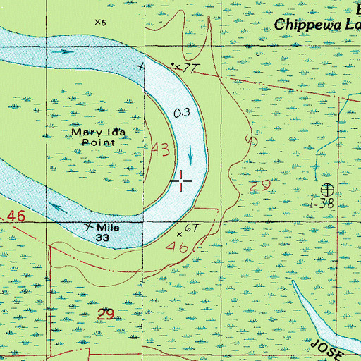 Topographic Map of Mary Ida Point, AL