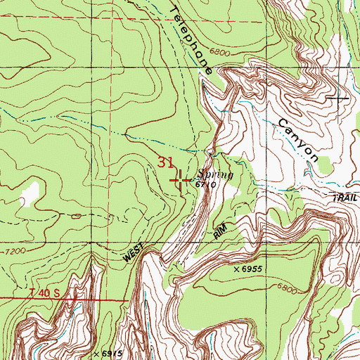 Topographic Map of Cabin Spring, UT